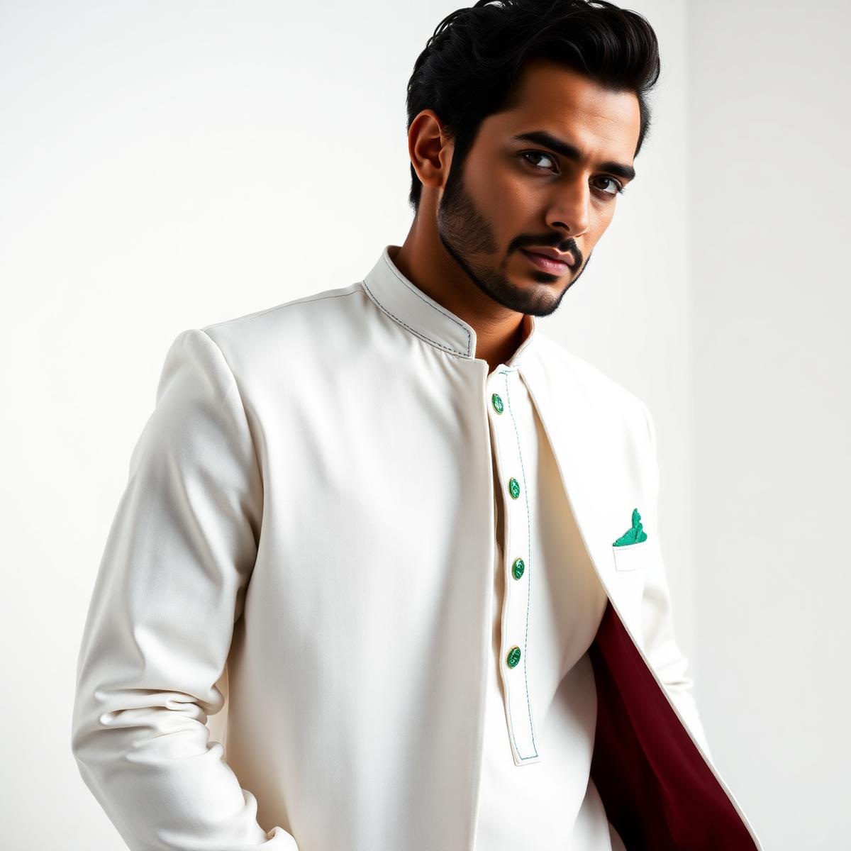 Ivory Stitched Kurta